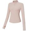 Roupas de Ginástica com Zíper Exposto Primavera e Outono Transfronteiriças Top Apertado Casual para Uso Externo Jaqueta Longa Esportiva para Corrida Emagrecedora