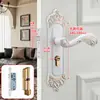 Cerradura de Puerta de Dormitorio Estilo Europeo Cerradura de Puerta Interior Sin Taladro Cerradura de Puerta Doméstica Puerta de Madera Manija de Puerta Universal Reemplazo de Cerradura de Puerta Vieja