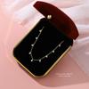 Collar de plata de ley S925 con circonita estrellada en forma de gota de agua para mujer, cadena para la clavícula de estilo frío simple y de lujo ligero, joyería de otoño e invierno
