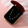 Collar de Plata de Ley S925 con Zirconia Estrellada en Forma de Gota de Agua para Mujer Moda Lujo Accesible Estilo Frío Simple Cadena para la Clavícula Joyería de Otoño e Invierno
