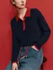 Suéter Polo de Lana Base Retro Versátil para Mujer 2026 Otoño/Invierno Nuevo Estilo Coreano Adelgazante Estilo Perezoso Ropa de Punto