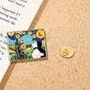 Broche Exclusivo de Liga de Metal Pintura a Óleo Desenho Animado A Noite Estrelada de Van Gogh Girassol Gato Preto Acessório Personalizado Distintivo de Lembrança