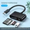 Leitor de Cartão Multifuncional Três em Um Otg Tipo-C para Tf/Sd/Usb Adequado para Huawei Android U Disk Tablet