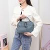 Bolsa Feminina de Couro Genuíno Novo Inverno 2024 Camada Superior Couro de Vaca Bolsa Feminina Casual Versátil Bolsa Feminina Nicho Bolsa de Viagem