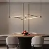Lámpara de Araña para Restaurante Nórdico Moderna de Gama Alta Creativa Personalidad Mesa de Comedor Lámpara de Comedor Luz Artística de Tira Minimalista Lámpara de Lujo Ligero