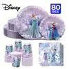 Punto Blanco Congelado Elsa Anna Decoración de Fiesta Vajilla Desechable Plato de Papel Vaso de Papel Venta al por Mayor