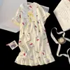 Bata Coreana de Verano para Mujer, Algodón Nube, Ropa de Casa de Manga Corta para Niños, Bata Suelta de Dibujos Animados Lindos, Pijama de Mujer, Verano