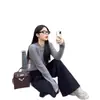 Moletom com capuz de moda estilo coreano puramente desejável, suéter de malha slim-fit para uso externo feminino, nova blusa de base para outono e inverno