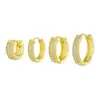 Venta caliente transfronteriza pendientes para dormir gratis color oro real 18K larga duración moda europea y americana doble fila micro incrustación circonita nuevo broche de oreja