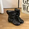 Botas Femininas de Veludo Empilhadas de Salto Escondido Cor Sólida Diárias Nicho Europeu e Americano Outono 2026 Novas Botas Curtas Simples e Fashion