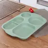 Plato para estudiantes de paja de trigo engrosado cubiertos de compartimentos de comedor anticaída antiquemaduras plato de arroz multi-compartimento logo