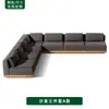 Conjunto de Sofá e Mesa de Centro Nórdico para Exterior para Pátio, Jardim, Varanda de Hotel, Resistente à Água e ao Sol, Móveis de Madeira Maciça para Lazer ao Ar Livre
