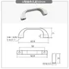 Perfil de Aluminio Mango de Arco Pequeño Plata Negro Caja Eléctrica Gabinete Mango para Gabinete de Teléfono Móvil Mango de Aleación de Aluminio Forma de U 2U