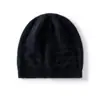 Coleção nova outono/inverno com padrão ondulado: 100% cashmere puro, cor sólida, chapéu quente, gorro de malha, chapéu de lã, chapéu para cobrir a cabeça, chapéu que cobre as orelhas