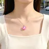 Colar de Resina Colorido com Conchas Frescas e Doces, Corrente para Clavícula, Design de Nicho, Estilo Feérico, Colar Luminoso, Atacado Transfronteiriço