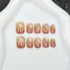 Uñas postizas para otoño e invierno con diseño de ojo de gato al atardecer, 30 piezas, tamaños surtidos, al por mayor, puntas de uñas reutilizables
