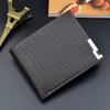 Billetera Nueva Billetera Corta para Hombre Billetera para Hombre para Jóvenes Estilo Coreano Multitarjeta Retro Patrón Cocodrilo Moda Billetera Suave Horizontal