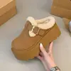Chinelos de Algodão Birkenstock com Solado Grosso para Mulheres Outono/Inverno 2026 Veludo Adicionado Plataforma de Cunha Aumentadora de Altura Sapatos Mules Fechados para Mulheres