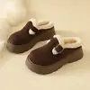 Chinelos Quentes Femininos 2026 Novos de Inverno Versáteis de Calçar com Pelo, Solas Grossas e Forro de Fleece, Estilo Birkenstock