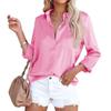 Camisa de manga larga para mujer de negocios, de acetato satinado, color liso, con explosiones de Amazon, primavera 2024, comercio exterior europeo y americano
