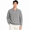 Camisa Polo de Punto con Cuello en V de Gaviota Estilo Old Money para Hombre Suéter Casual de Manga Larga con Cuello de Solapa de Alta Calidad para Hombre Prenda Superior para Hombre