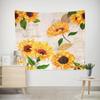 Tapiz de flores de girasol para dormitorio, decoración de mesita de noche, tela colgante, tapiz de lona con foto de ancla roja