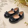 Zapatos Mary Jane de Niña con Lazo Zapatos para Dama de Honor Actuación de Banquete Zapatos Infantiles Velcro Suela Suave Antideslizantes Zapatos de Princesa