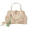 Bolsa de mão estilo chinês vintage feminina 2024 novo estilo nacional novo estilo chinês bolsa pequena feminina bolsa de boca de grampo para jantar