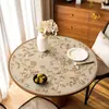 Nuevo Mantel Redondo para Mesa de Comedor Estilo Chino, Impermeable al Aceite, Impermeable, Mantel de Cuero Lavable, Lujo Ligero, Sensación de Alta Gama, Mantel Protector de Superficie de Mesa