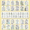 [Listo para enviar] 48 pegatinas de poesía antigua y caligrafía dibujadas a mano, divertidas pegatinas de educación y aprendizaje para la primera infancia, impermeables