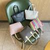 Moda Retro Impresso Bolsa Mini Tote Bag Elegante Cor Stripe Tecido Ombro Crossbody Bucket Bag Lote
