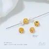 Cobre Plateado que Conserva el Color con Oro Real de 24K Incrustado con Zirconia Patrón de Calabaza Corazón Separadores de Perlas Perlas Cuadradas Turquesa Accesorios Hechos a Mano de Oro Arena