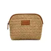 Bolsa de Palha Tecida para Férias na Praia, Bolsa de Armazenamento de Cosméticos de Grande Capacidade, Bolsa de Armazenamento para Itens Diversos e Troco