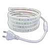 Fita de LED para exterior 220V alta tensão luz para sala de estar, uso doméstico, à prova d'água, super brilhante 1m vem com plugue, economia de energia, dimerizável em três cores