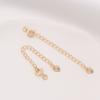 Retenção de cor de ouro 14K com fivela de mola, corrente estendida, pulseira faça você mesmo, mais corrente longa, colar de 5 cm, acessórios de joias