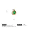 Pingente de Aço Inoxidável Cristal de Vidro Gota Pedra Preciosa Colorida Pingente de Aço Titânio Colar Acessórios de Joias DIY