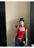Top de tirantes naranja Dopamina Verano Cuadrado Ancho en los Hombros Sentido del Diseño Retorcido Espalda Bonita Cómodo Con Almohadillas en el Pecho Prenda Exterior Superior Mujer