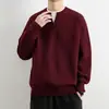Suéter Dos en Uno para Hombre Otoño 2026, Diseño Coreano, Estilo Casual Holgado, Tejido de Punto Pulóver de Cuello Redondo con Contraste de Color para Hombre