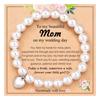 Pulsera de perlas con colgante de amor de plata de moda europea y americana para boda, madre, dama de honor, novia, ceremonia de acompañamiento, pulsera de cuentas