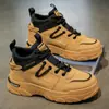 Otoño Hombre Nuevo Botas Martin de Caña Alta Botas de Trabajo Versátiles de Moda para Sitio de Construcción Antideslizantes Botines Casuales