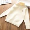 Suéter de cuello alto de invierno para niños y niñas, suéter infantil de una pieza, terciopelo grueso, bordado del año del dragón, top de moda tipo jersey