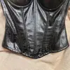 Corsé de Espina de Pescado con Correa Nueva de Cuero Estilo Francés, Top sin Mangas Sexy Adelgazante con Almohadillas de Sujetador Integradas, Bustier Elegante para Mujer