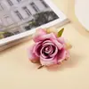 Cabeças de flores de rosa, flores artificiais para decoração de casamento, ornamentos de flores de rosa, decorações de parede de flores artificiais, flores de seda decorativas atacado