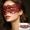 Máscara de Encaje Irregular Estampada en Oro de Media Cara para Fiesta de Halloween Máscara de Baile Accesorios para Actuación Cosplay