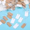 Embalaje de accesorios de joyería al por mayor, cartón, tarjeta, etiqueta, etiqueta de doble cara con cuerda, papel kraft, tarjeta blanca x13