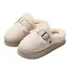 Pantuflas de Algodón Birkenstock de Suela Gruesa para Mujer Invierno Más Terciopelo Cálidas Antideslizantes Damas Hogar Interior Felpa Algodón Pantuflas Modelo Mujer Venta al por Mayor