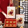 Nueva caja de regalo creativa de 6 piezas para pasteles de yema de huevo, Caja de regalo conmemorativa de mano para pasteles del Festival de Medio Otoño, caja de embalaje vacía