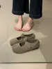 Zapatos Mary Jane planos de ante mate para mujer, zapatos planos casuales retro cómodos versátiles de punta redonda con cierre de velcro