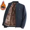 Abrigo de invierno para padre de mediana edad y anciano 2024 nuevo otoño e invierno cuello forro polar chaqueta con acolchado de algodón chaqueta para hombre