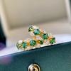 Brincos de Diamante Olho de Cavalo com Espinélio Verde Design de Nicho Feminino Senso de Estilo Ins Brincos Dourados Delicados Senso Avançado Antialérgico
